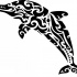 Beautiful black-color celtic-petterned dolphin tattoo design