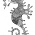 Beautiful black-ink ornamented seahorse tattoo design