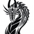 Beautiful black dragon portrait in tribal style tattoo design