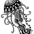 Beautiful black jellyfish with folk ornaments tattoo design