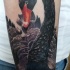 Tatuaje en el antebrazo,
cisne negro maravilloso