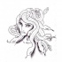 Beautiful grey-ink medusa gorgona head tattoo design
