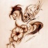 Beautiful horse and hibiscus flowers tattoo design