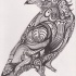 Beautiful ornamented raven tattoo design