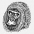Beautiful ornate gorilla portrait tattoo design