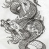 Beautiful outline chinese dragon tattoo design