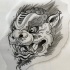 Beautiful outline chinese style foo dog tattoo design