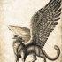 Griffin linda lapiseira olhando em algo tatuagem design
