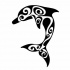 Beautiful tribal-printed jumping dolphin tattoo design