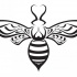Beautiful wave-winged bee tattoo design
