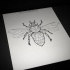 Big outline bee with ornament tattoo design