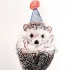 Birthday hedgehog in festal cap tattoo design