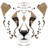 Black-and-brown geometric-style cheetah head tattoo design