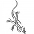 Black-and-grey lizard crawlig down tattoo design by Phoebus Chango