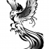 Black-and-grey rising phoenix tattoo design by Fire Dragon Rem