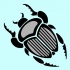 Black-and-grey stripe-printed bug tattoo design