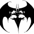 Black-and-white batman with huge luxury wings tattoo design by Lordkai