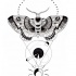 Black-and-white butterfly with geometric drawings tattoo design