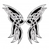 Black-and-white celtic butterfly tattoo design