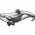 Black-and-white dotwork whale tattoo design