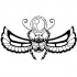 Black-and-white egyptian winged scarab bug tattoo design