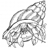 Black-and-white hermit crab hidding in shell tattoo design