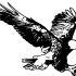 Black-and-white hunting eagle tattoo design