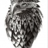 Black-and-white native american eagle portrait tattoo design