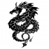 Black-and-white open-mouth asian dragon tattoo design