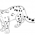 Black-and-white standing gnarling leopard tattoo design