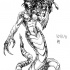 Black-and-white standing medusa gorgona tattoo design by Emerald Fury