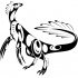 Black-and-white tribal dinosaur with flippers tattoo design