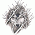 Black-and-white wolf hiden in branched cage tattoo design