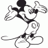 Black-and-white wondering Mickey Mouse tattoo design