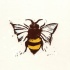 Black-and-yellow bee with pale-blue wings tattoo design