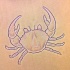 Black-contoured crab with white coloring tattoo design