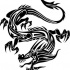 Black-ink chinese reptile tattoo design