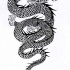 Black-ink extra-long crawling chinese dragon tattoo design