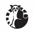 Black-ink eyeless lemur curled in circle tattoo design