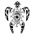 Black-ink hawaiian sea turtle with letterings tattoo design