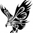 Black-ink tribal eagle tattoo design