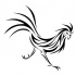 Black-ink tribal running rooster tattoo design