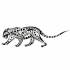 Black-ink tribal square-patterned walking jaguar tattoo design