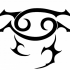 Black-ink tribal zodiac crab tattoo design