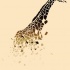 Black-spotted giraffe crushing into pieces tattoo design