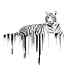 Black-striped melting lying tiger tattoo design