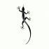 Black crawling lizard with flicking tongue tattoo design