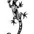 Black crowned lizard with human face pattern tattoo design