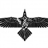 Black eagle emblem with geometric pattern tattoo design