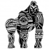 Black ethnic manly gorilla tattoo design